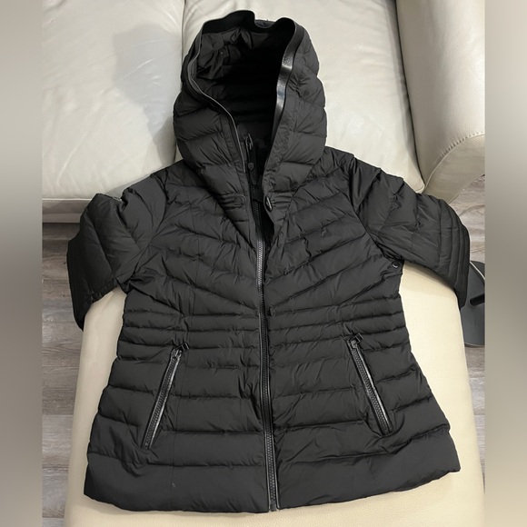 NWT - Rudsak Women’s Leather Trimmed Hooded Quilted Down Jacket - Size XL - Picture 6 of 14